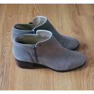 Karl Lagerfeld Natalie Ankle Boots Tan Leather Suede Women's Size 8.5